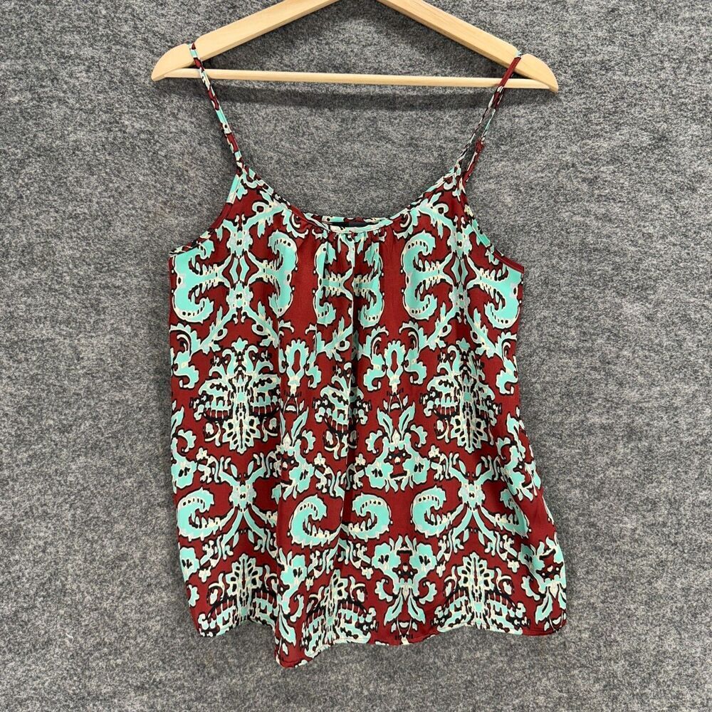 The Limited Blouse Women M Medium Red Geometric Sleeveless Spaghetti Strap